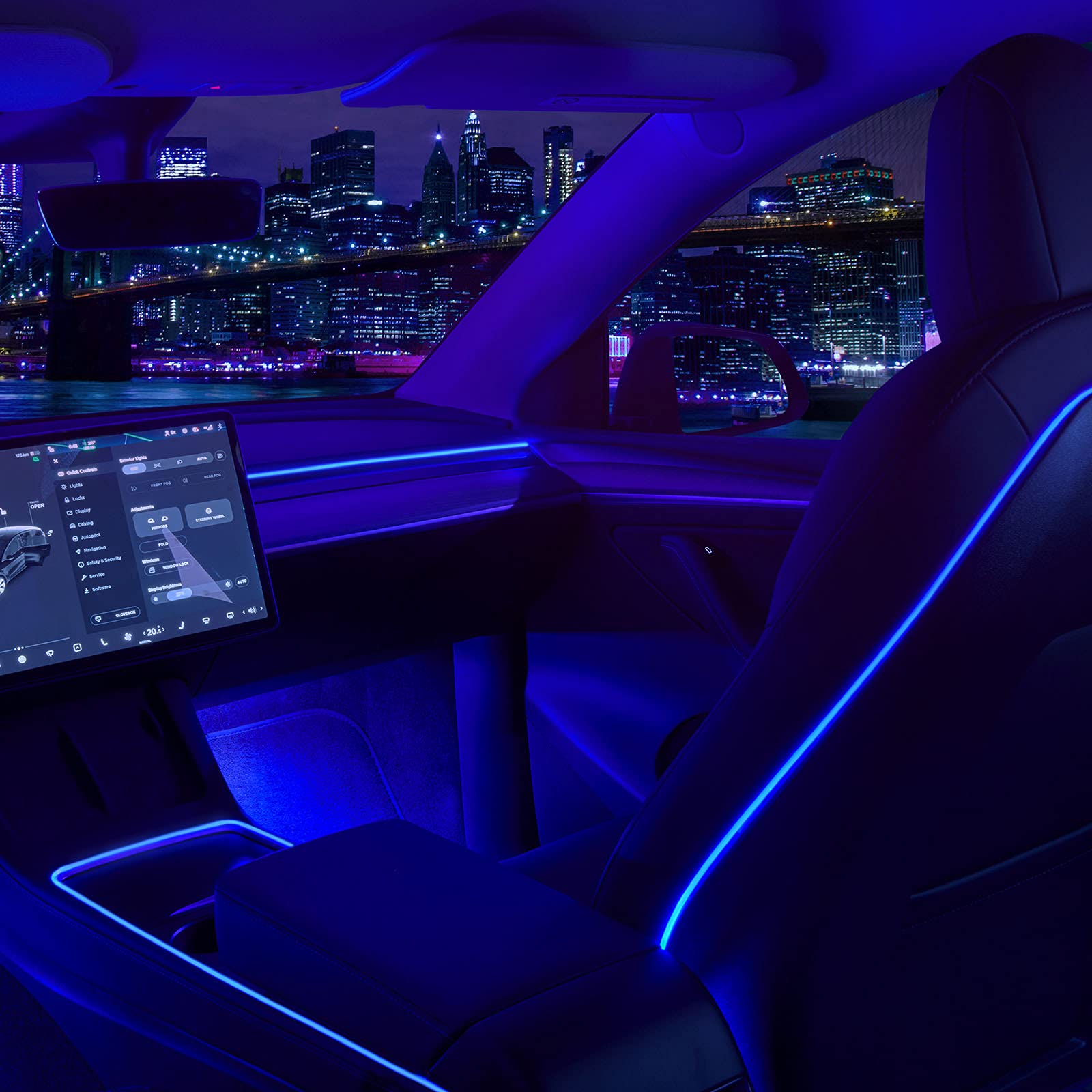 Buy Nestour 2021 2022 2023 Tesla Model 3 Y Interior Car Neon Lights 