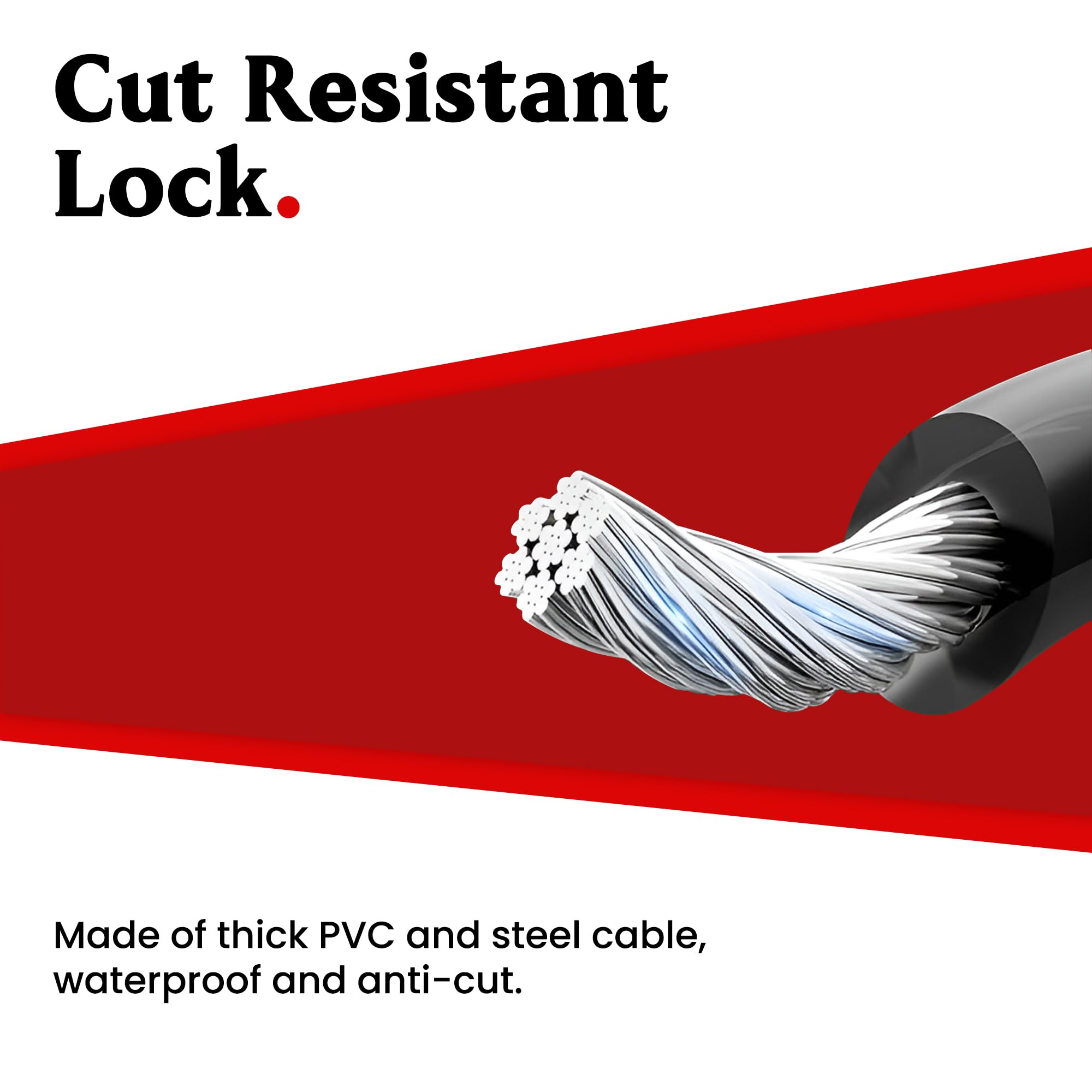 AUTOGUYS CL-3 Heavy Duty Wire Cable Lock Anti Theft Lock for Multipurpose use for Bike, Cycle Lock, Helmet Lock (Multicolour) - Image 4 thumbnail