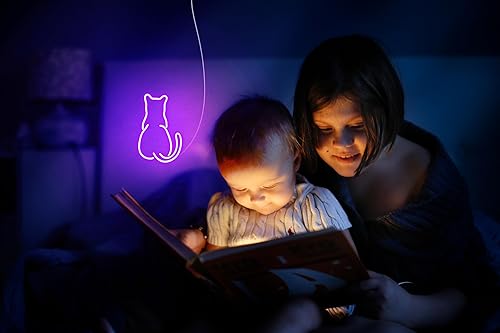 Miniatura 7 de AdvPro Señal de neón LED del silicón de la flexión del animal doméstico de la parte posterior del gatito del gato - dorado - st16s32-fnu0023-e