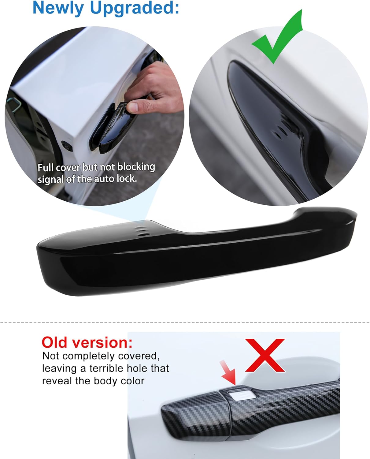 Thenice for 11th Gen Civic Door Handle Cover Snap-on No Tape Exterior Handle Protection Compatible with Honda Civic 2026 2025 2024 2023 2022 Accessories, Accord CR-V HR-V 2023-2026 -Piano Black