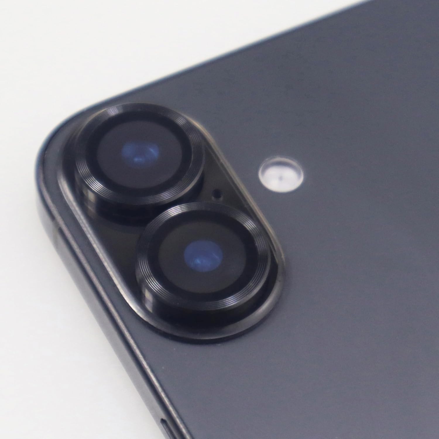 BONVAN for iPhone 16/16 Plus Camera Lens Protector Metal Crystal Tempered Glass Screen Accessories Cover （3 PCS）(Black)