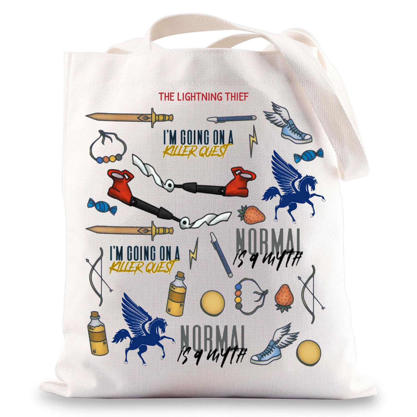 G2TUP Percy Movie Inspired Tote Bag Book Lover Tote Bag I’m Going On A Killer Quest Percy Fans Gift