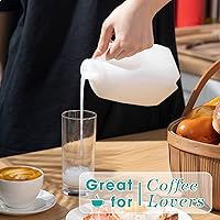 Vista 5 de Skylety Paquete de 24 mini jarras de leche de plástico con tapas, botellas vacías de polietileno de alta densidad de soda, recipientes de galones