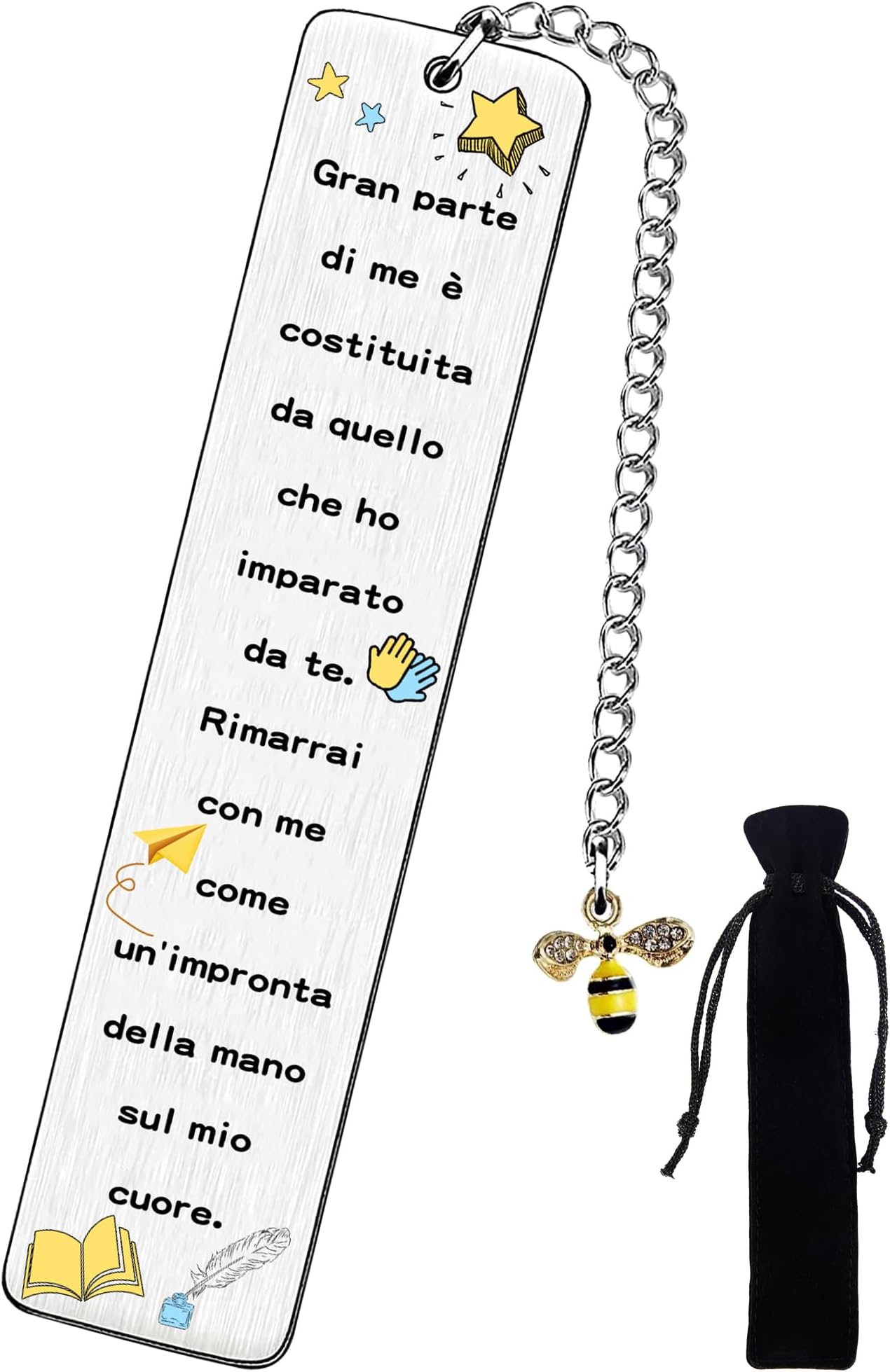 Segnalibro Per Maestra Con Frasi - In Metallo, Con Scatola Regalo, Ideale Per Fine Anno O Occasioni Speciali - Foto 7