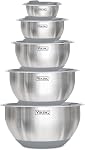 Ensemble de bols à mélanger Viking, 10 pièces en acier inoxydable pour la cuisine, base en silicone antidérapante, comprend des couvercles ajustés, lavable au lave-vaisselle, teal