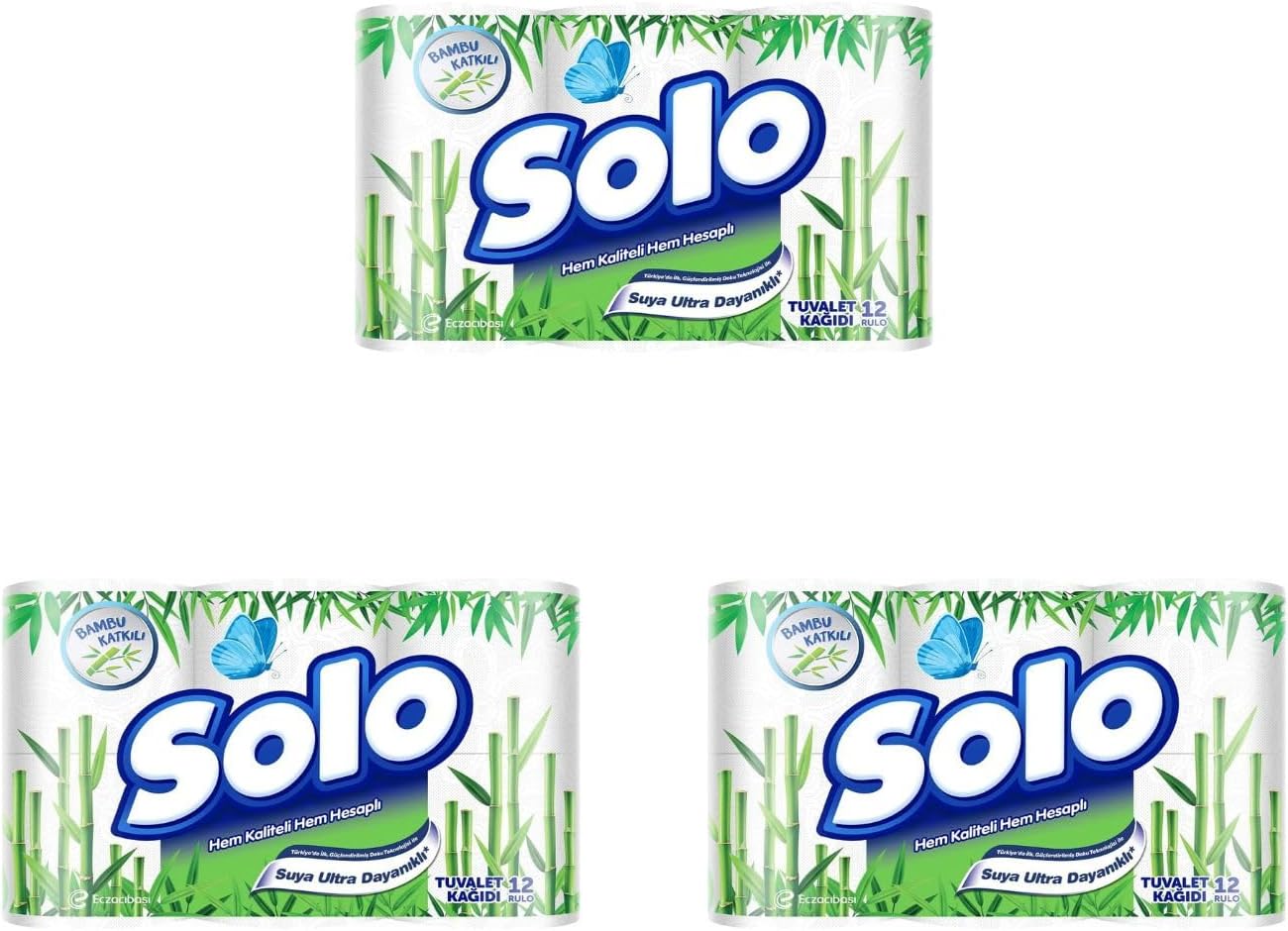 Solo Tuvalet Kağıdı Bambu Katkılı 12li 3lü paket