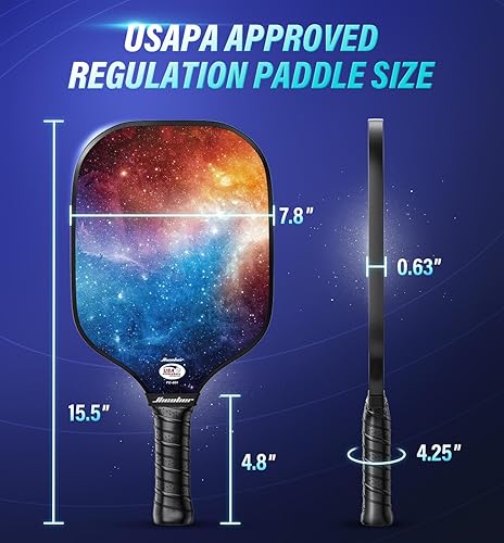 Miniatura 2 de Hicober Juego de 2 palas de pickleball aprobadas por USAPA con 6 bolas, paletas de superficie de fibra de vidrio para hombres y mujeres, mezcla de