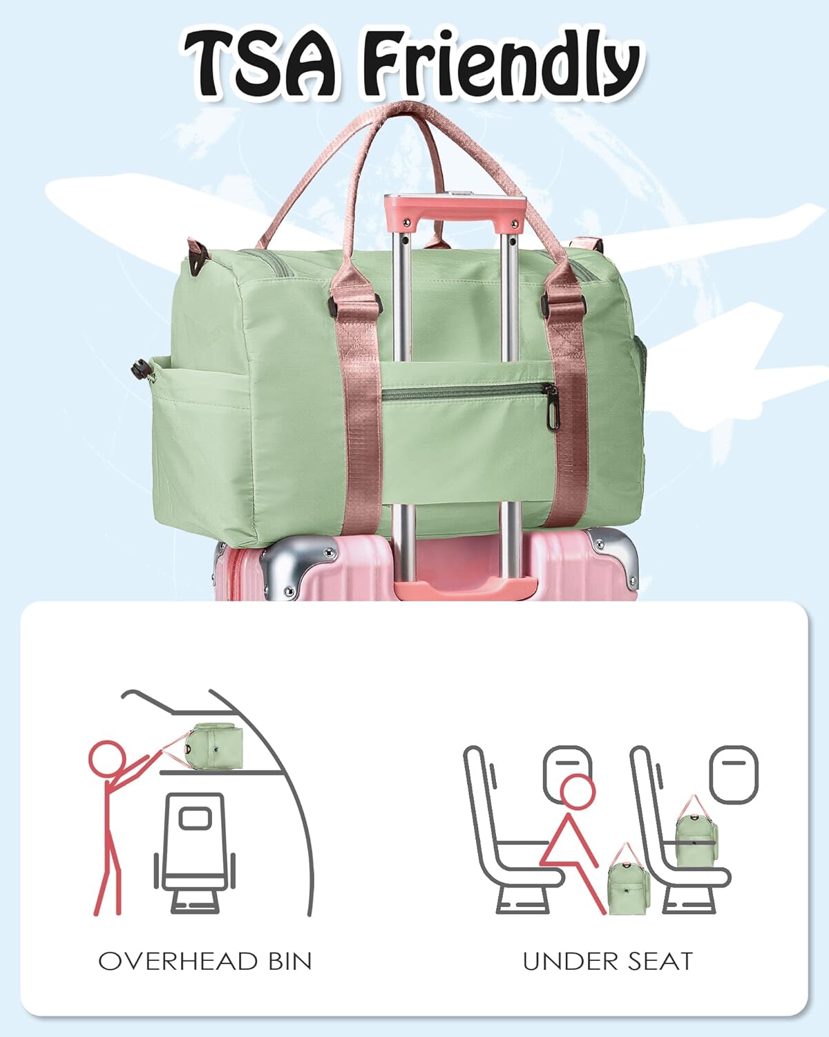 Elilier travel bag for teen girls, Birthday Gifts for Girls, Boys, Teens - Monogram Overnight Bag, girls suitcase