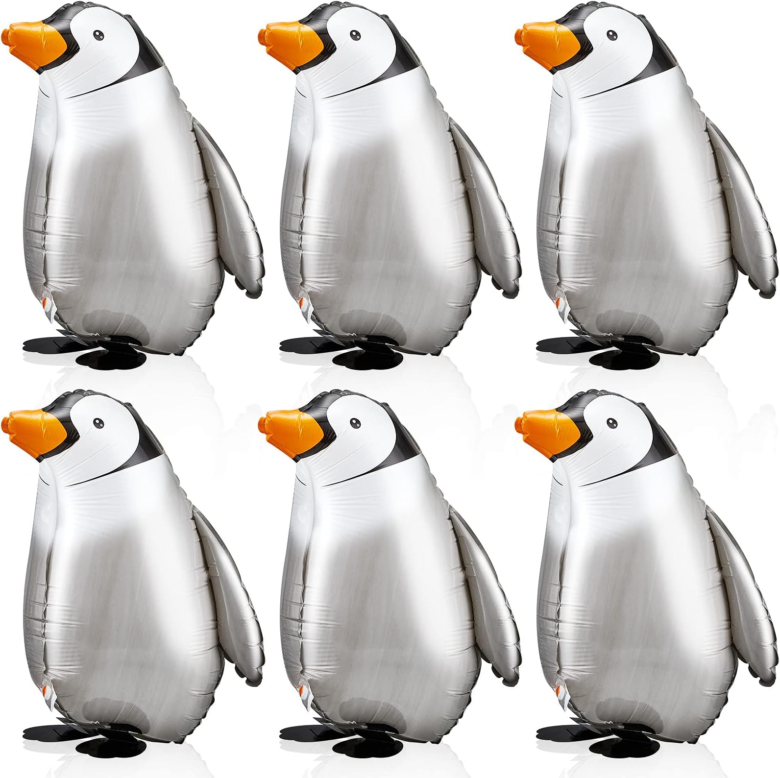 Zhanmai 6 Pieces Walking Penguin Balloons Penguin Foil Balloons Pet Walking Animal Balloons Helium Balloons for Baby Shower Birthday Party Decoration Supplies