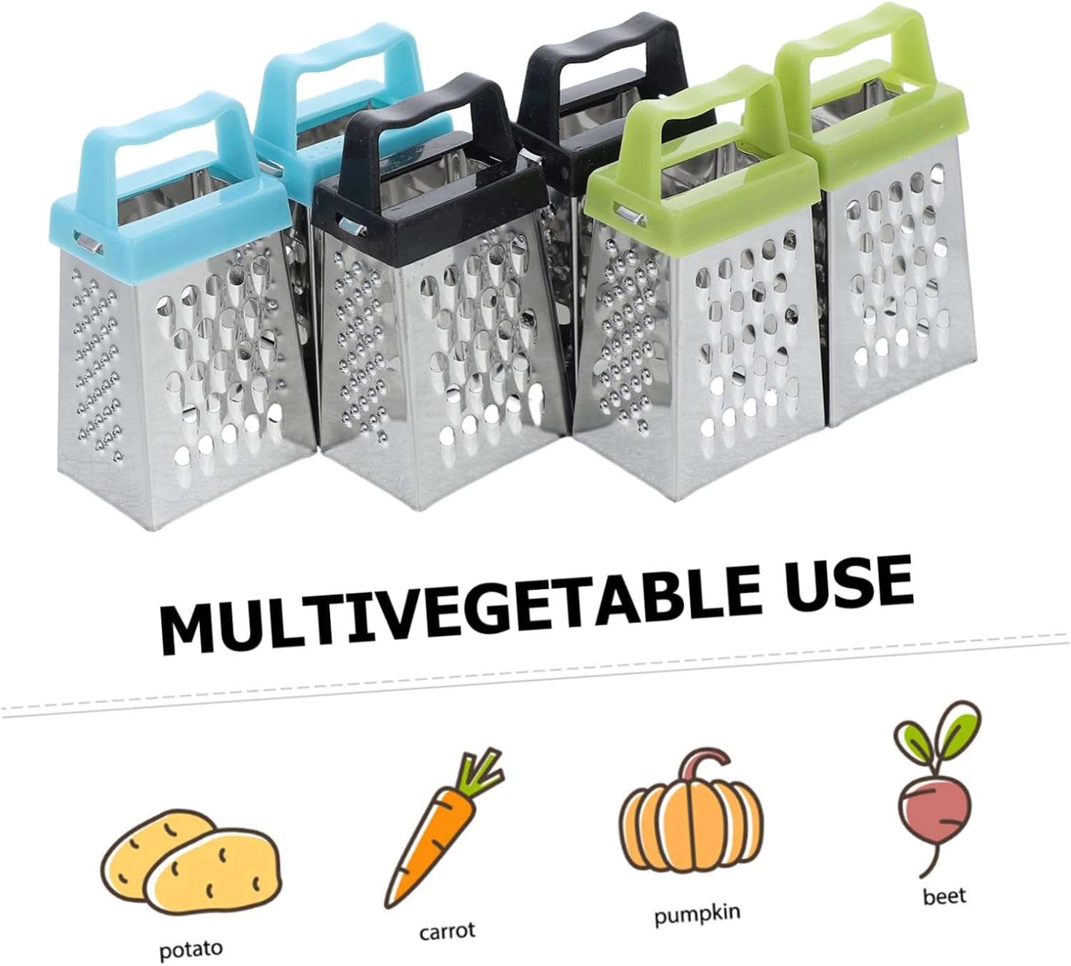 Ciieeo 6 Pack Mini Grater Set Small Cheese Grater Ginger Shredder Potato Slicer Stainless Steel Portable Versatile Kitchen Tool