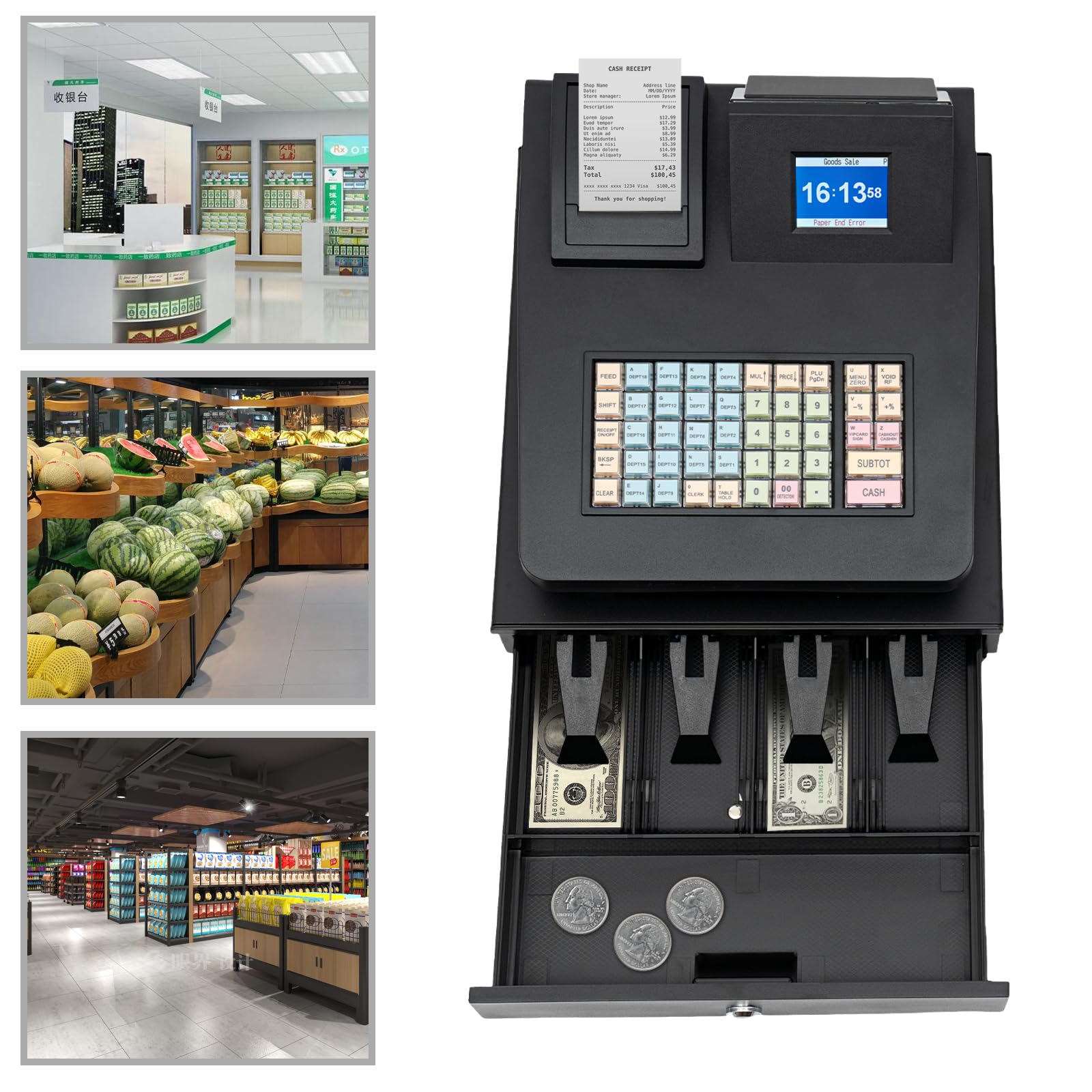 Amazon.com : Electronic Cash Register, 48-Button Cash Register