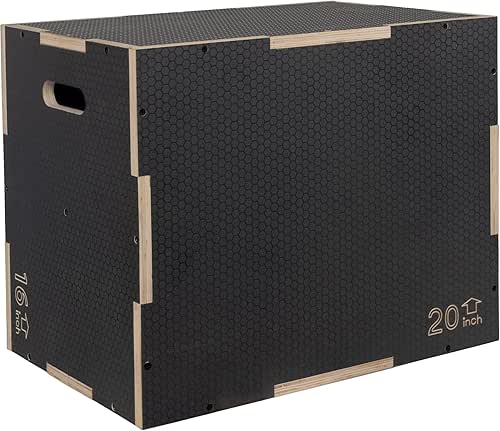 Signature Fitness 3 in 1 Non-Slip Wooden Plyo Box Jump
