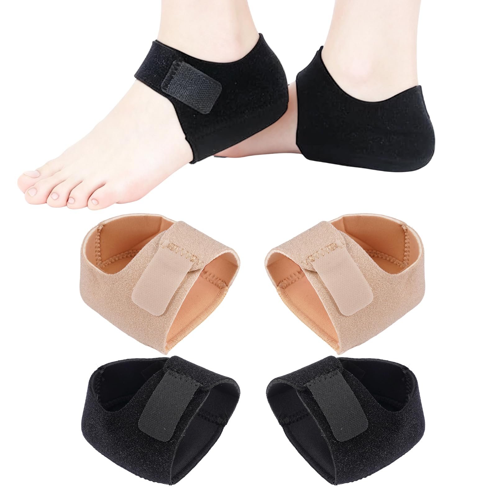4 Piezas Taloneras Fascitis Plantar, Protectores de Talón de Gel, Protectores de Talón de Silicona, Alivio del Dolor,para Tendinitis de Aquiles,Talones Agrietados,Alivio del Espolón Calcáneo (S 36-40)