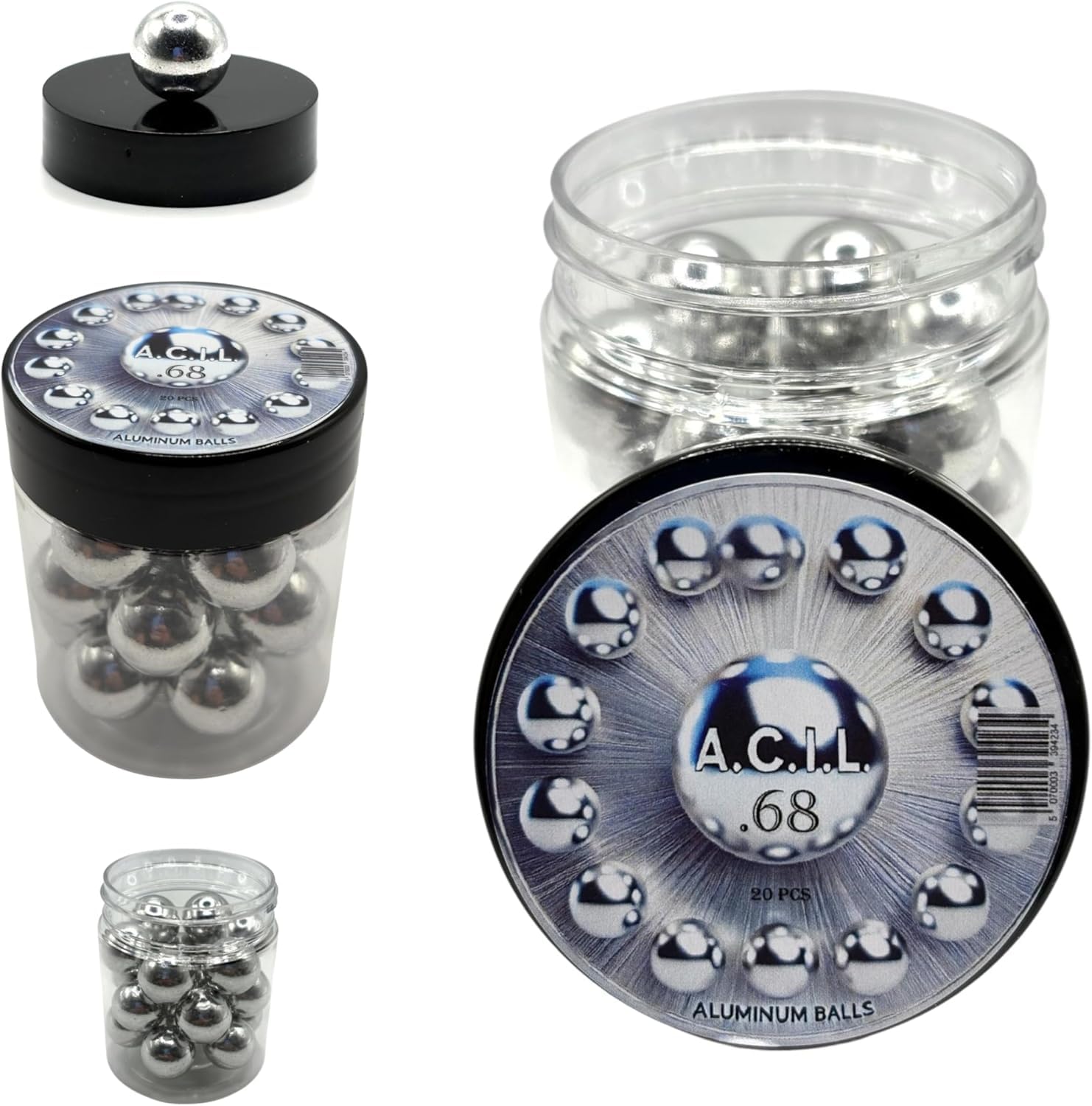 Aluminium Balls .68 cal. Solid Resuable Paintballs Powerballs for Target Practice, Training and Defense Pistols in 68 caliber (20 pcs)