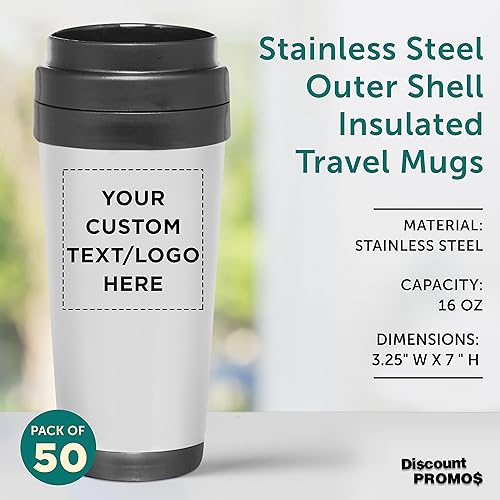 Miniatura 4 de Juego de 50 tazas de viaje de acero inoxidable con aislamiento personalizado de 16 onzas paquete a granel personalizado perfectas para café helado