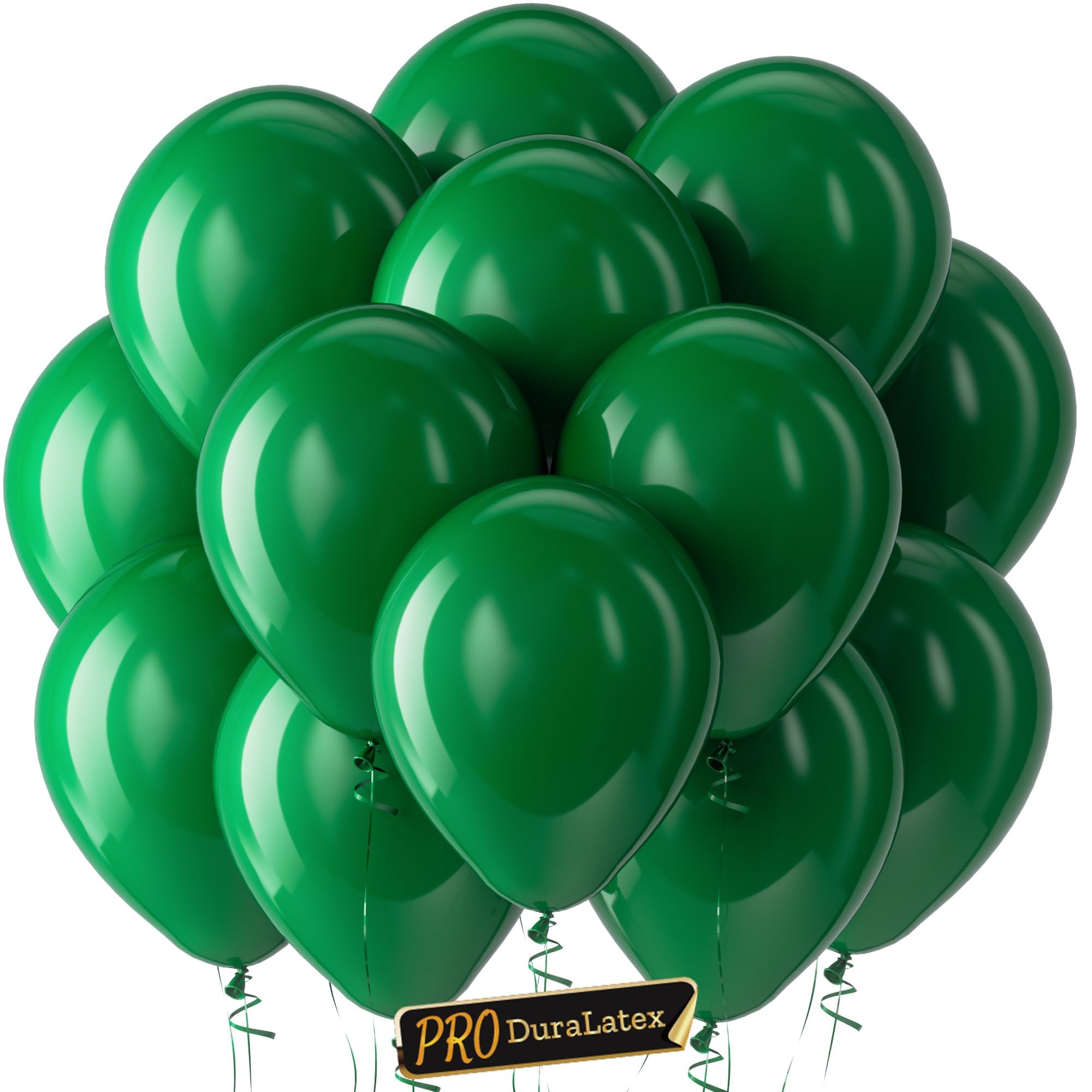 Photo 1 of Bezente Pro Duralatex Green Balloons - 100 Pack 12 inch Extra-Thick Dark Green Balloons for Long-Lasting Professional Party Decorations, Large Birthday Wedding Christmas Party