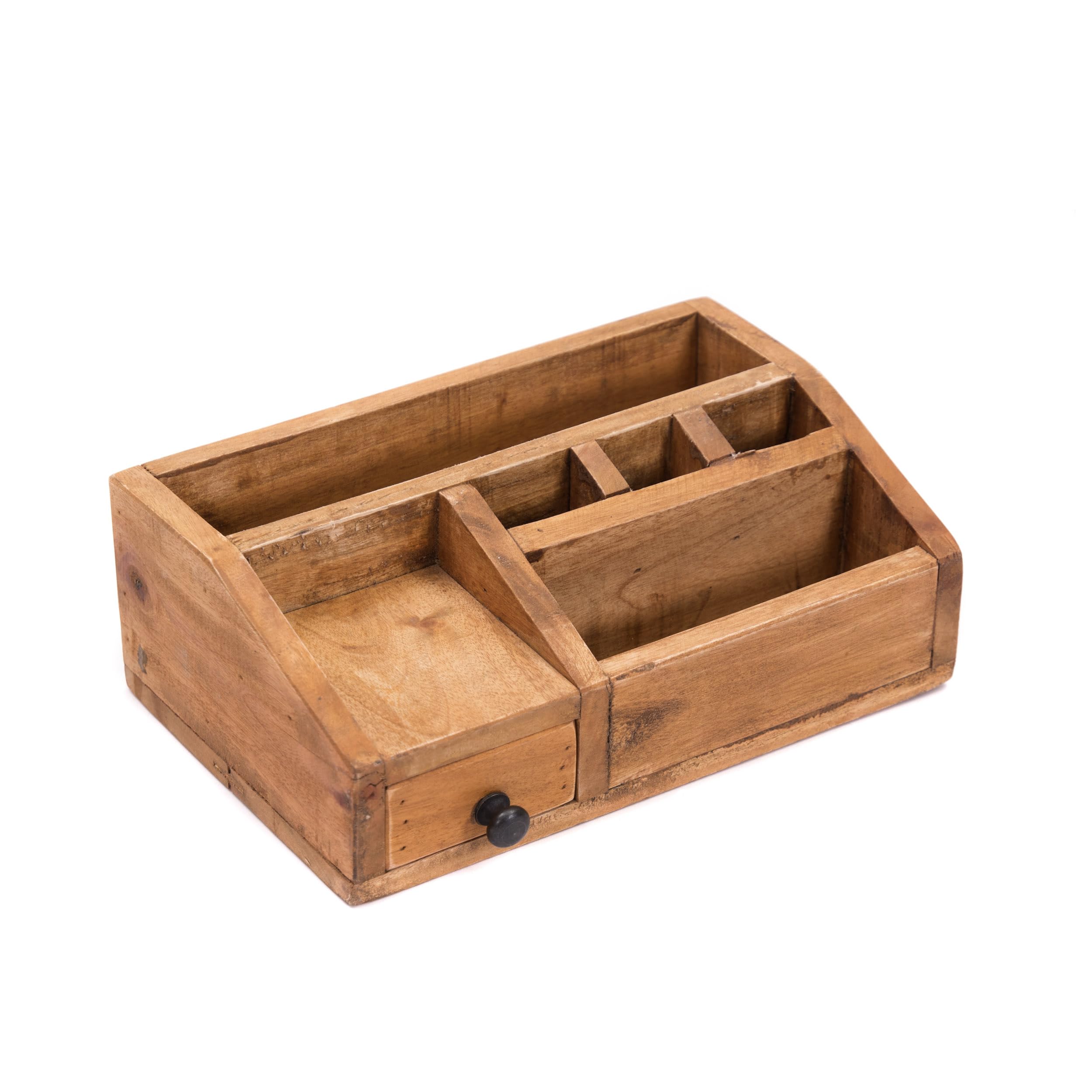 Schreibtisch Organizer Study | Mahagoni Holz, 27 cm, Fächer und Schublade | Tisch Organizer, Büro Organizer, Küchen Aufbewahrung, Stiftehalter, Bürokiste