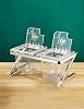 Transparent Seasoning Set,Stall Jam Boxr and Clear Top Cover Stainless Steel Brackets, Food Serving Tray Condiment Dispenser Display RackPackage 6