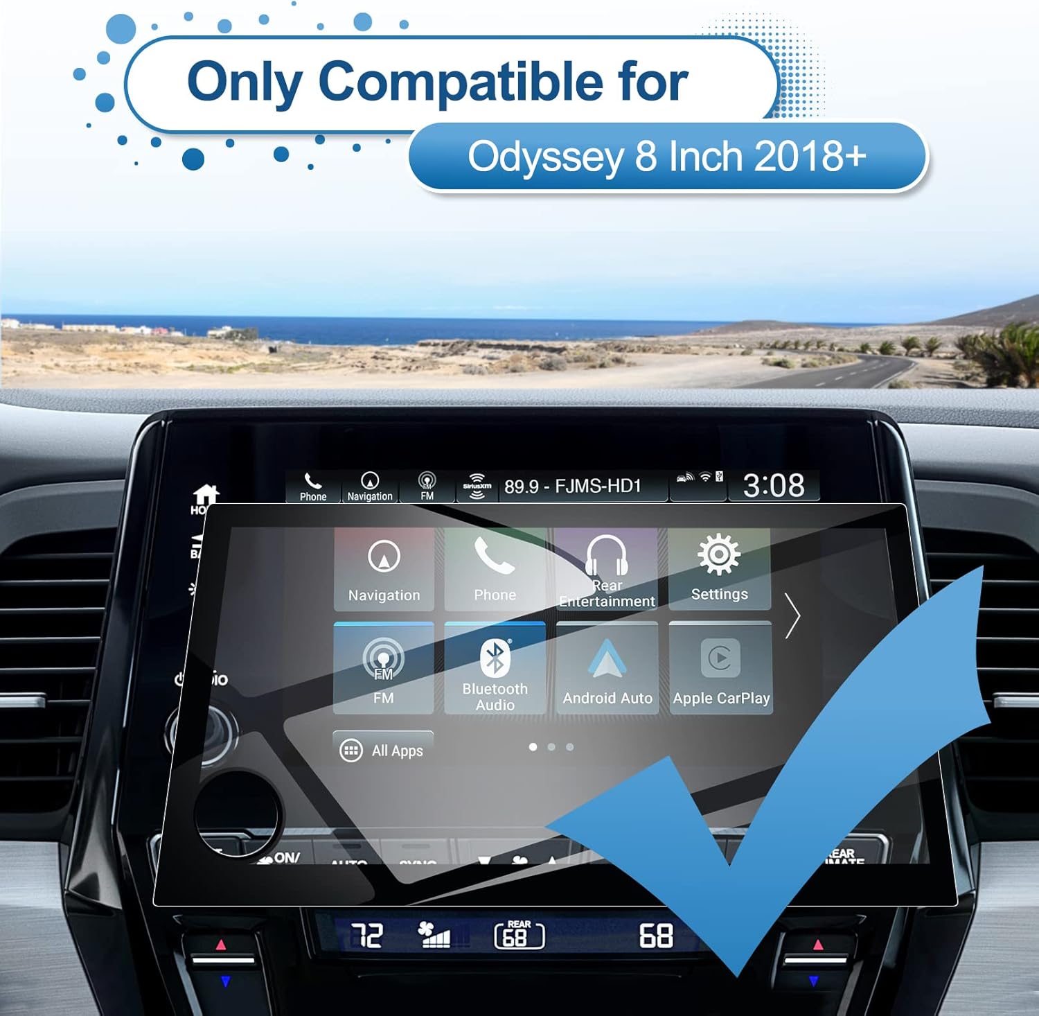 coleya 2018 2021 2022 2023 odyssey screen protector for honda odyssey ex ex l touch screen 8 inch tempered glass protector 2022 2023 odyssey ex l ex h