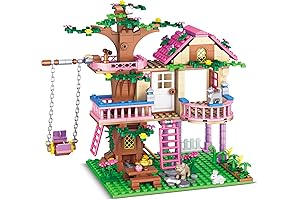 Buildable Forest Tree House Playset Compatible with Lego Friends for Kids Ages 6-12 [7652]