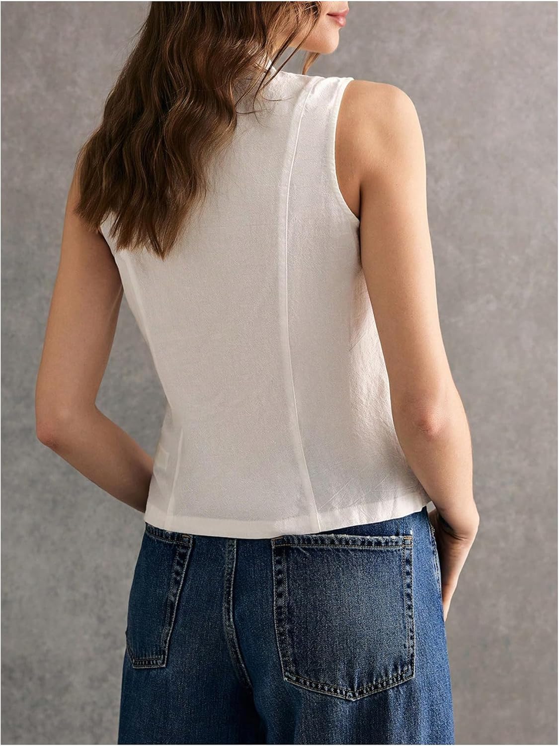 SHENHE Women's Linen Shirt Chinese Frog Button Stand Collar Tank Sleeveless Going Out Tops - Image 2