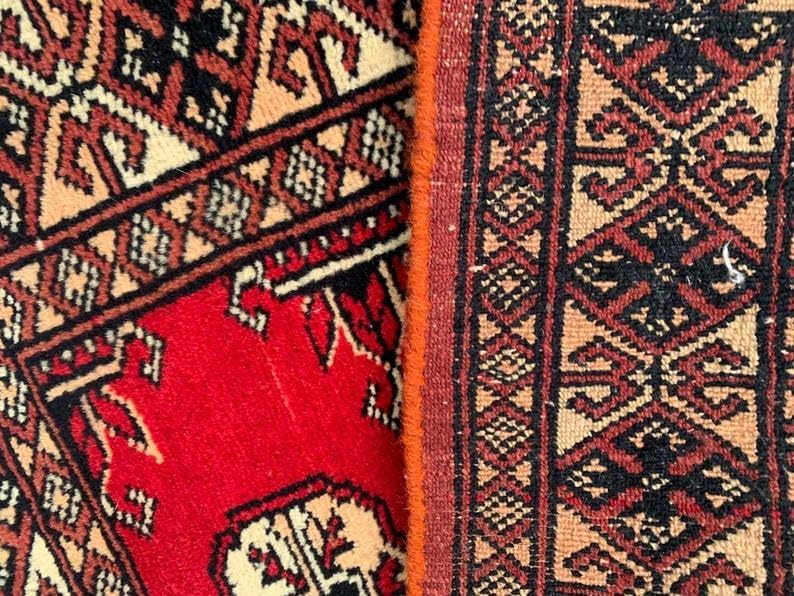 2 x 3 ft Afghan Handwoven Bokhara Wool Area Rug - (80 x 60 cm) Medallion Pattern for Elegant Home Décor