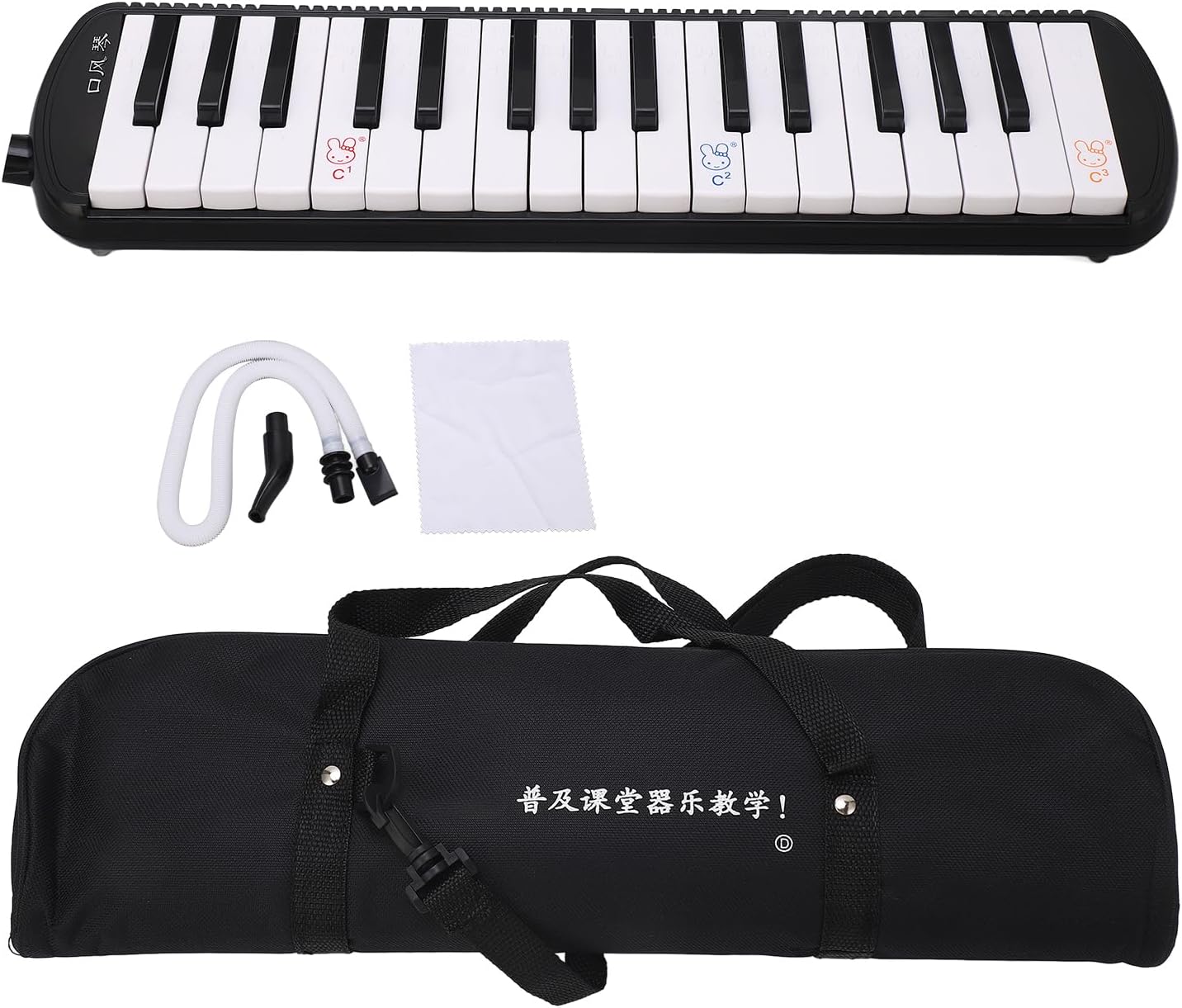 2 Sets 32 Keys Melodica, Wind Instrument Piano Style Design Portable and Lightweight with Bendy Tube for Beginners