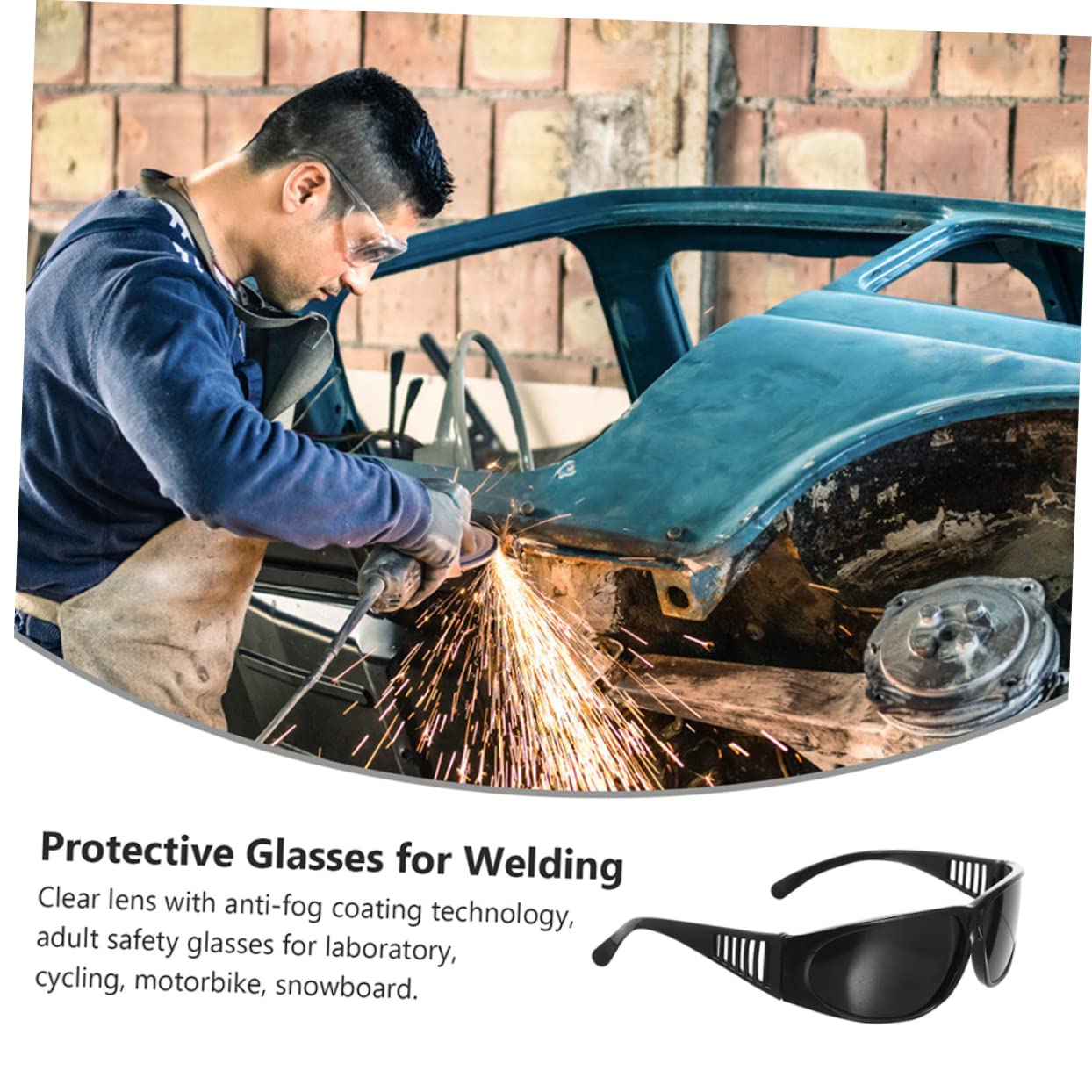 VILLCASE Lunettes De Soudage Lunettes De Travail Protecteur Industriel Sécurité Adulte Soudeur Des Lunettes Pour Le Travail Souder Lunettes De Soudure Noir Abdos