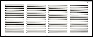 24"W x 10"H [Duct Opening Size] Steel Return Air Grille (AGC Series) Vent Cover Grill for Sidewall and Ceiling, White | Outer Dimensions: 25.75"W X 11.75"H for 24x10 Duct Opening