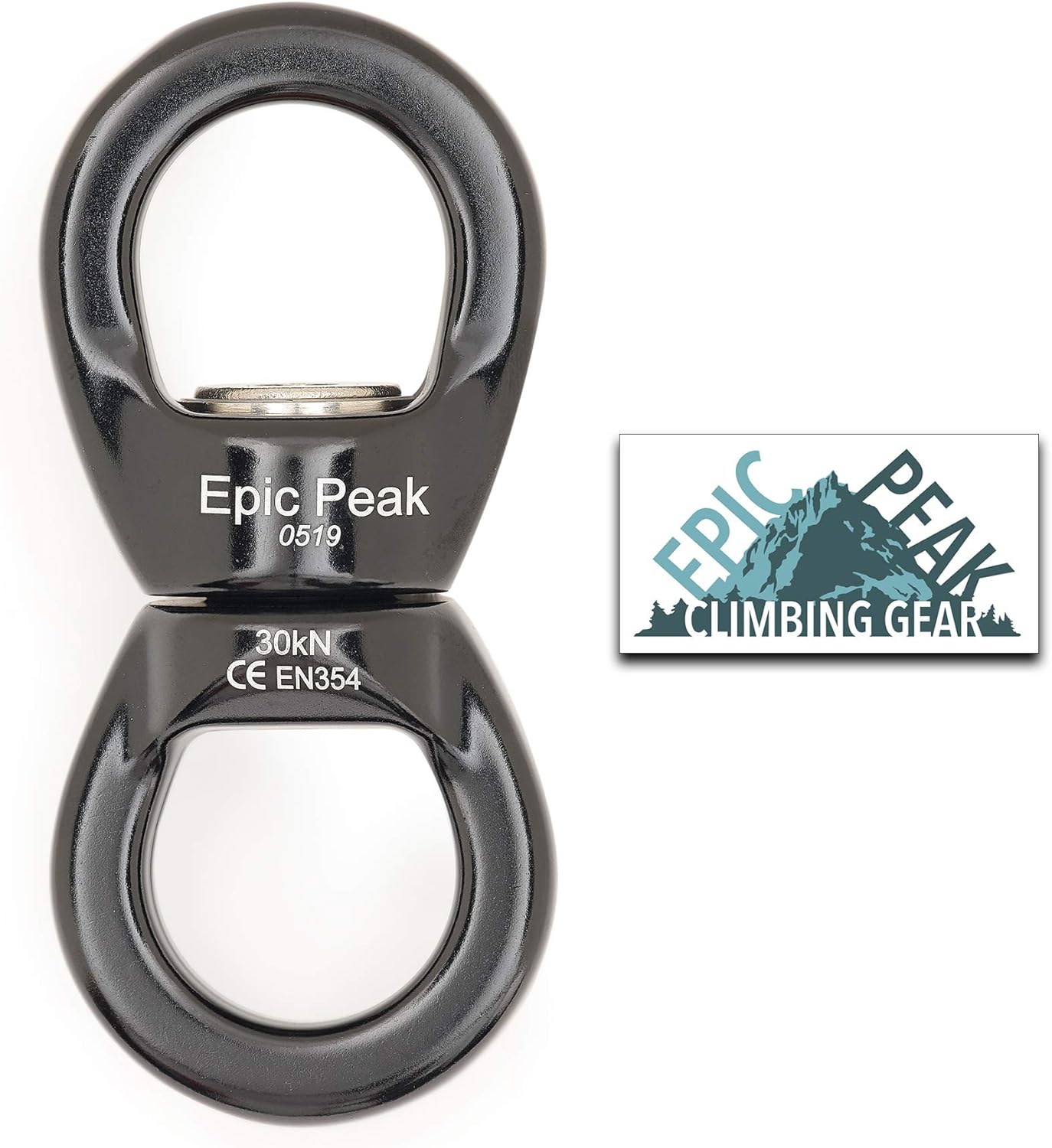 CE Certified 30kN Micro Rotating Climbing Rope Swivel Spinner - 6744lb Breaking Strength for Rock Climbing, Arborist, Swing Hammock, Aerial Dance