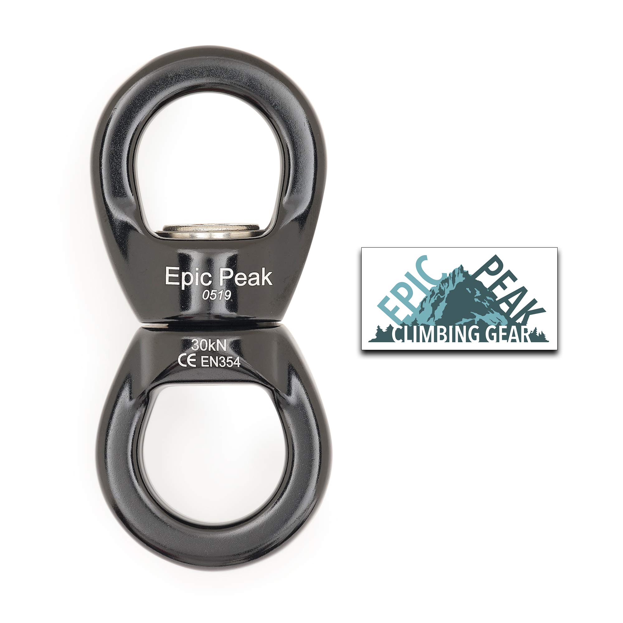 EPIC PEAK CE Certified 30kN Micro Rotating Climbing Rope Swivel Spinner - 6744lb Breaking Strength for Rock Climbing, Arborist, Swing Hammock, Aerial Dance (1)