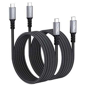 USB 4 Cable 6.6FT 2-Pack, 40Gbps 240W USB C Data Cable for Thunderbolt 4/3, 8K@60Hz USB-C Video Fast Charging Cable for MacBook, iPhone 17/16/15, SSD, Dell, XPS, HP Laptop