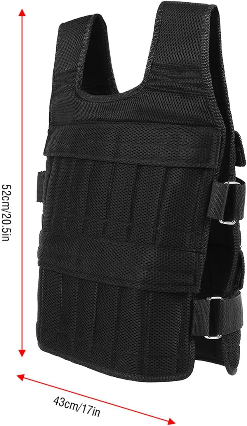 Adjustable Weighted Vest, 33lbs Weighted Workout Vest for Men and Women Adjustable Body Weight Vest with Shoulder Pad Strength Training Workout Vest for Running Pushups Squats