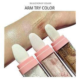 Glitter Powder Highlighter Makeup, Body Brightens the Natural Three-Dimensional Face Blusher Fairy Highlight Patting Powder. (01White Moonbeam)