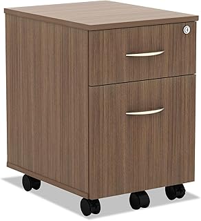 Alera ALE Valencia Series Mobile Box/File Pedestal, 15 7/8 x 19 1/8 x 22 7/8, Walnut