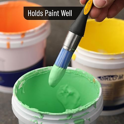 Miniatura 114 de Bates - Brocha de pintura para recortar, 0.75 pulgadas, mango ergonómico antideslizante, cerdas sintéticas, pinceles de corte para pintar, negro