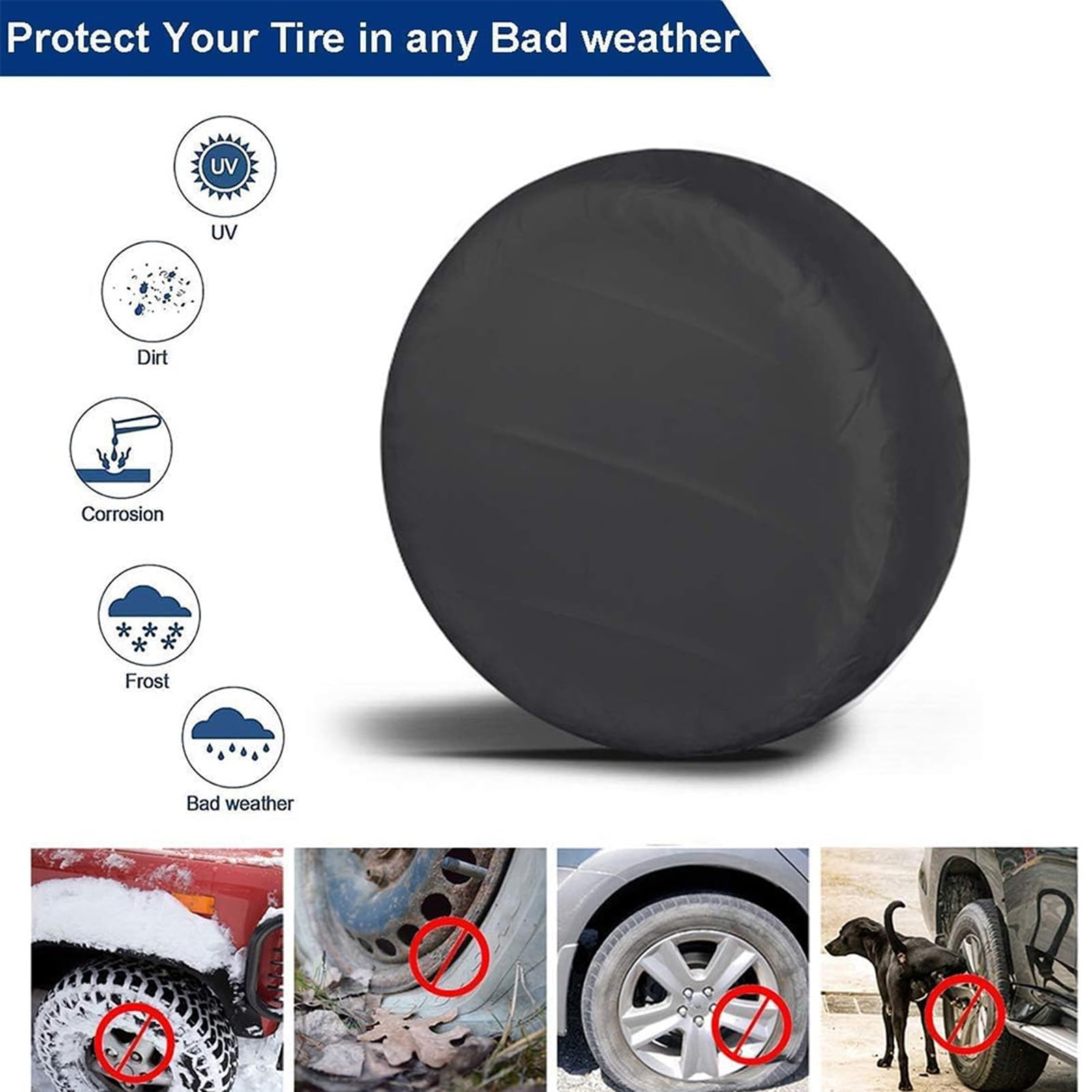 Matybobe Sonnenschutz-Reifenabdeckungen Schützen Reifen und Felgen für PKW, SUV und LKW. Hergestellt aus 600D Oxford-Gewebe. (XXXL: 91,4–96,5 cm)