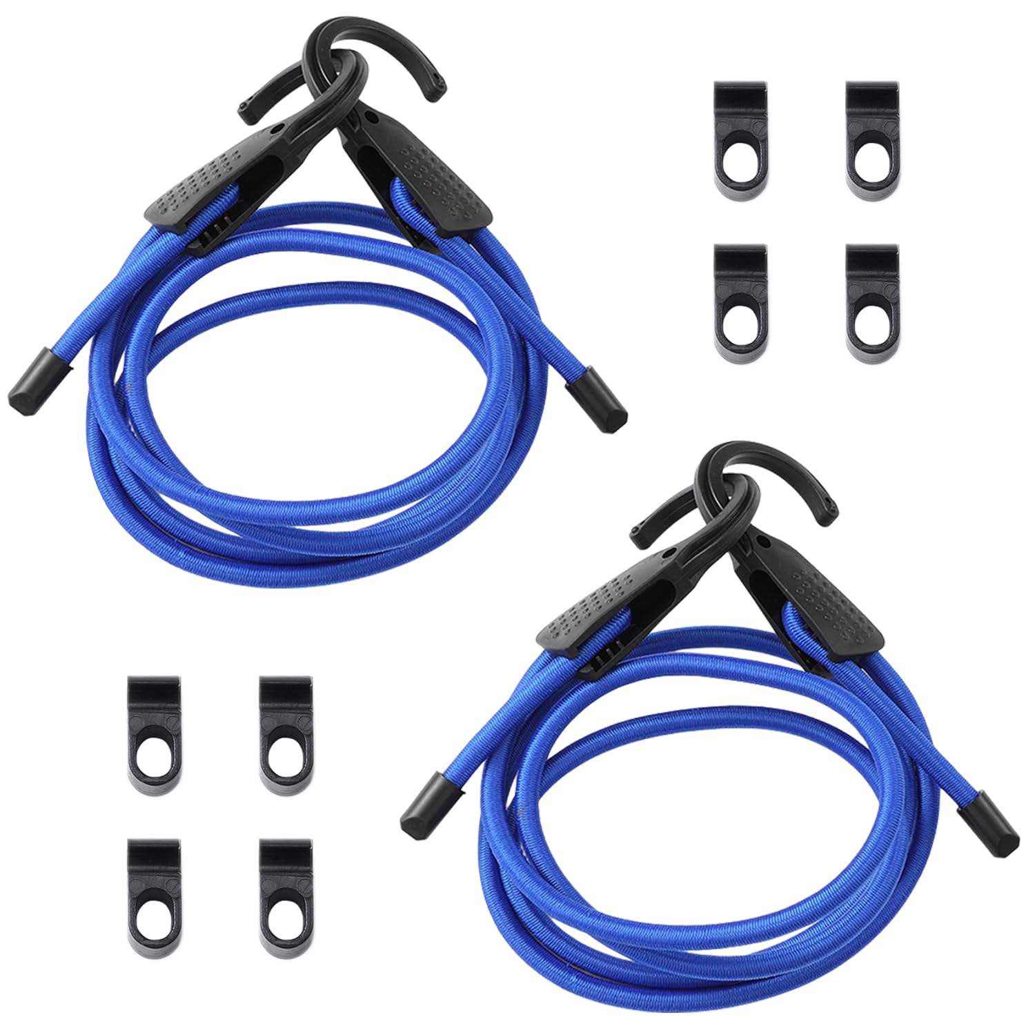 2 estensori da 1,5 m con gancio, regolabili liberamente, dotati di 8 clip, antivento e antiscivolo, con gancio di estensione, adatto per reggere bagagli, asciugare vestiti (blu)