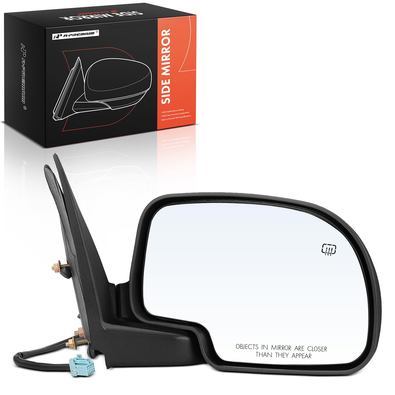 A-Premium Passenger Side Power Door Mirror - Compatible with Chevy Silverado 1500 2500 HD 3500 Classic, Tahoe, Suburban 1500 2500 & GMC Sierra 1500 -