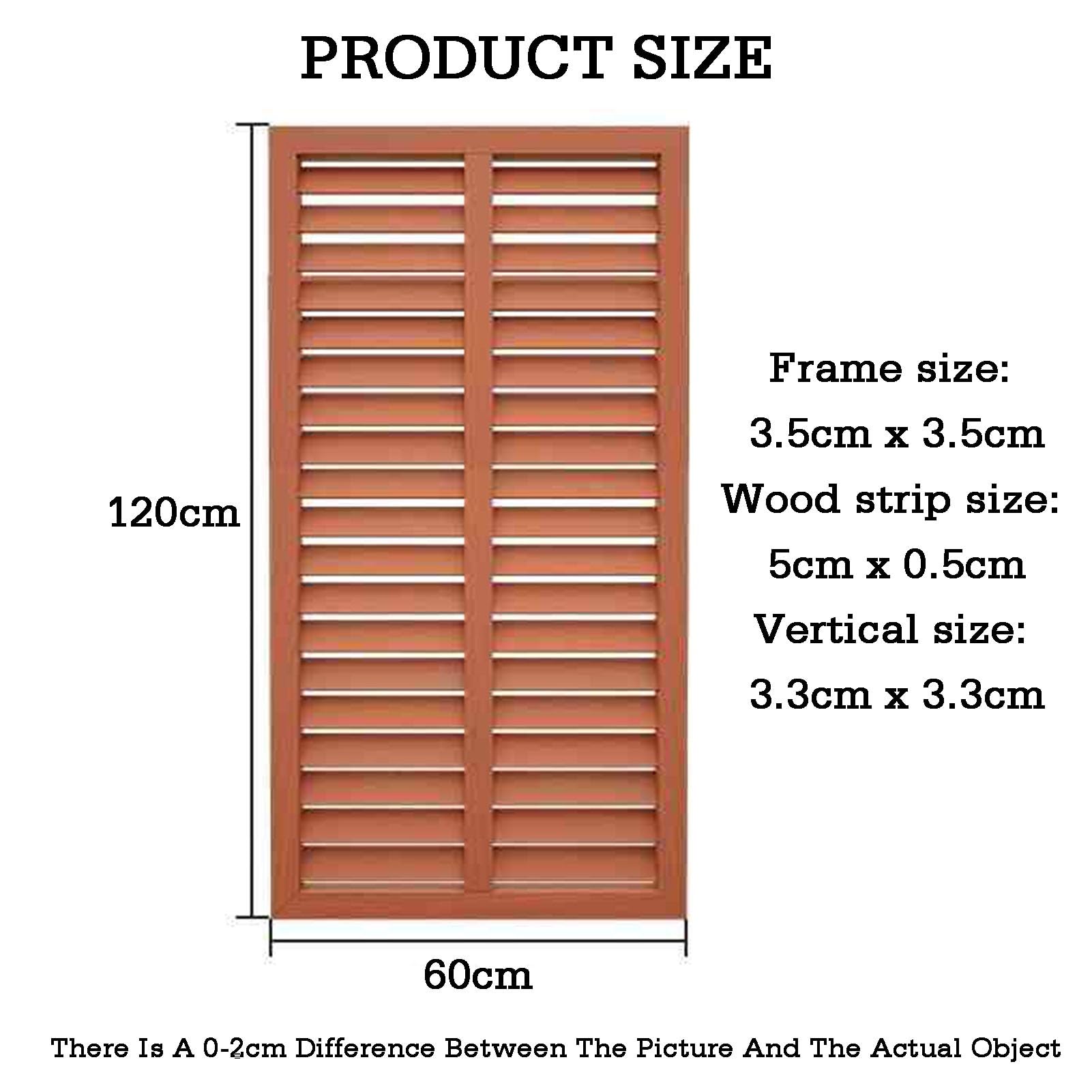 Divisorio da giardino in legno, divisorio decorativo temporaneo per esterni, staccionata esterna autoportante per cortile o patio (60 x 120 cm) – Elegante soluzione per la privacy