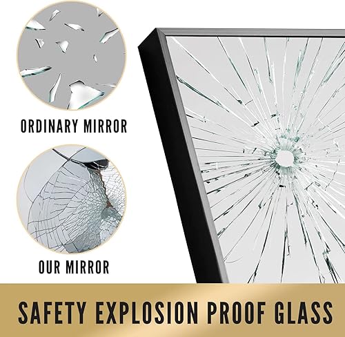 Miniatura 5 de MIRUO Espejo de longitud completa espejo de piso con marco de aleación de aluminio de 64 x 21 pulgadas espejo de piso grande para dormitorio de pie