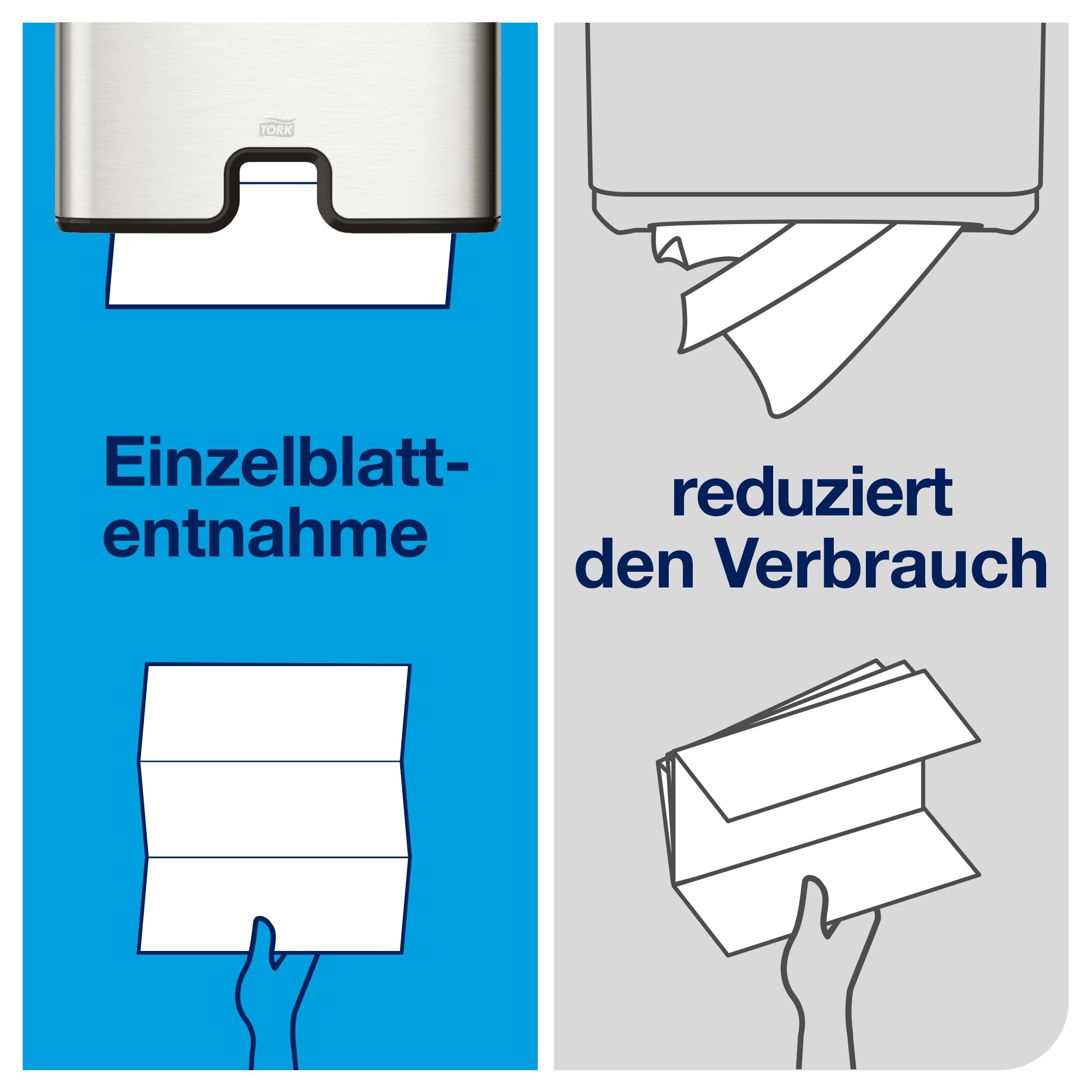Tork Xpress weiche Multifold-Handtücher Weiß H2, Advanced-Qualität, 2-lagig, Zickzackfalz, saugfähig, 21 × 180 Tücher, 120398