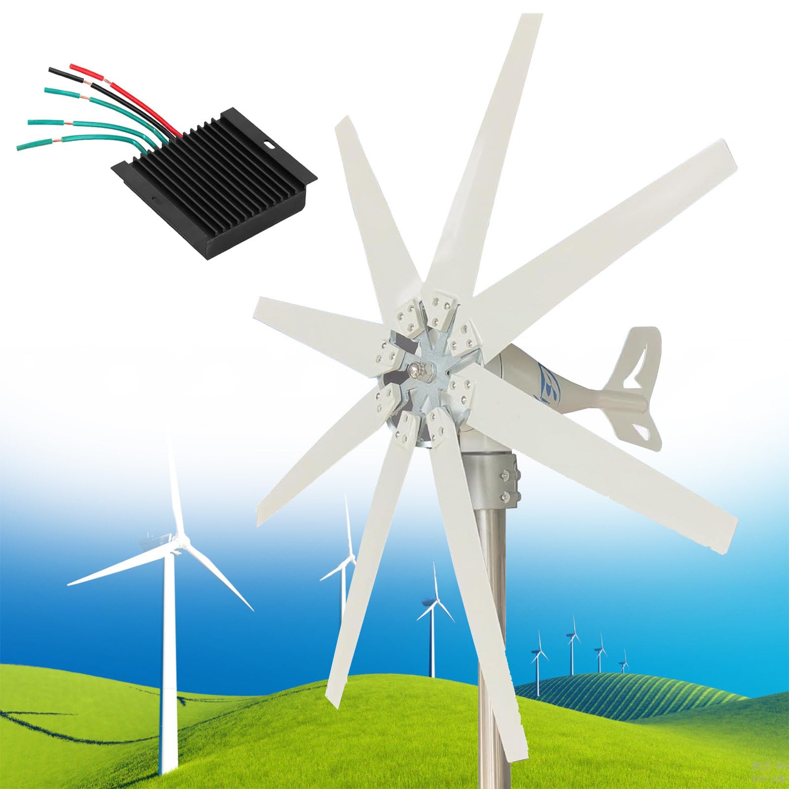 Éolienne 12000W idéale pour alimenter votre maison secondaire ou votre grand bateau