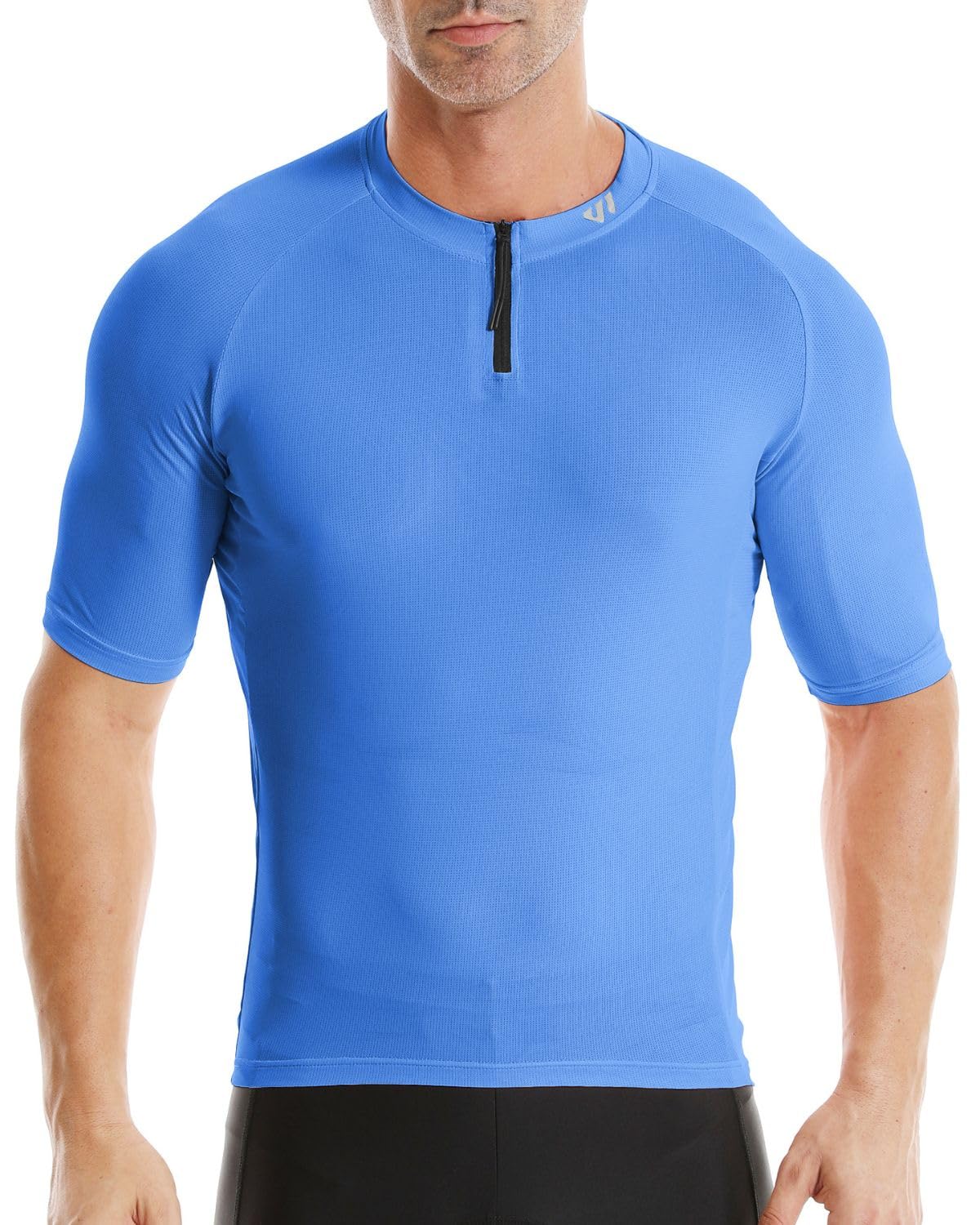 Wulibike Rennrad Trikot Herren Kurzarm, 1/4 Reißverschluss Fahrrad Shirt Mit 3+1 Rückentaschen Fahrradbekleidung