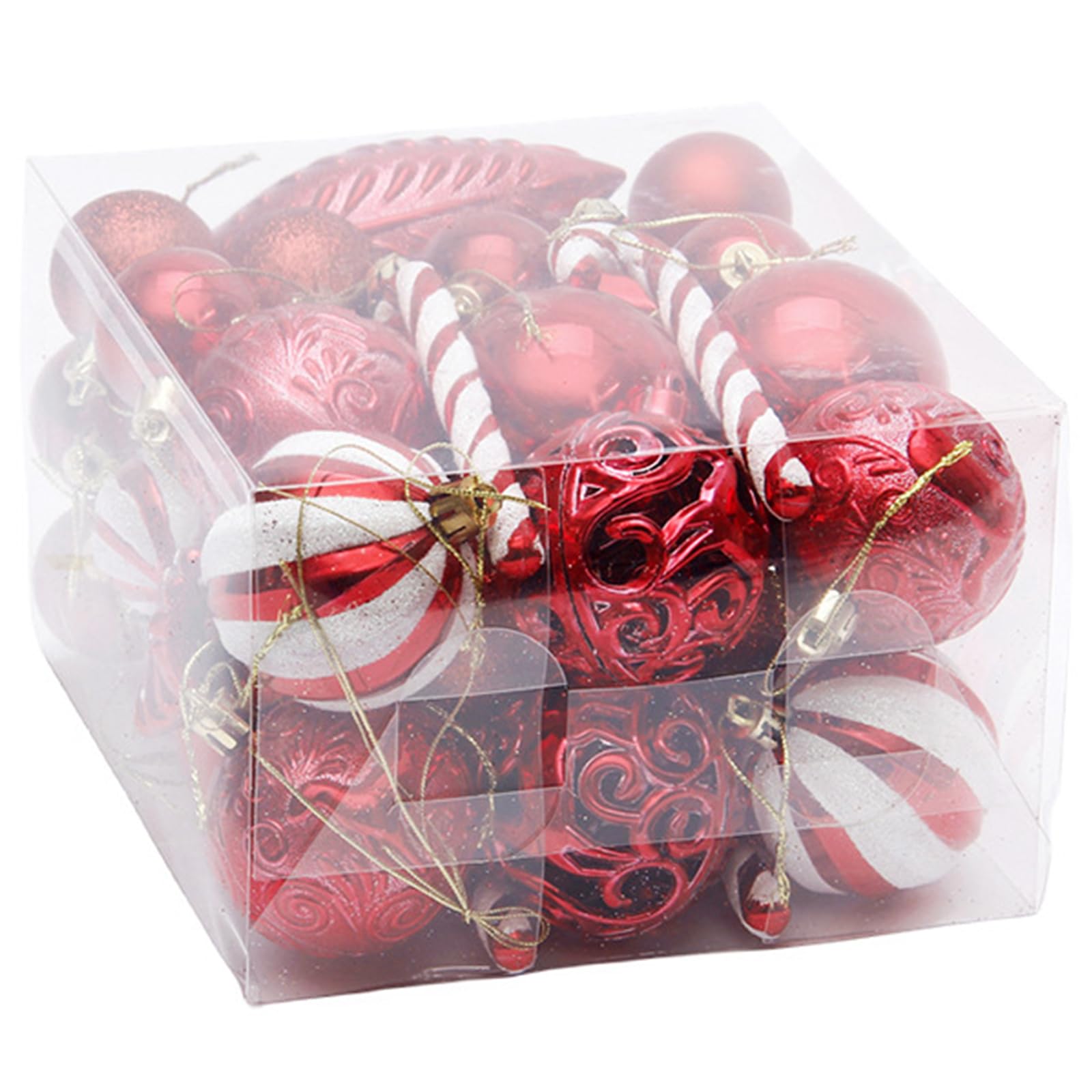 Christbaumkugeln Set, Kunststoffkugeln, Ornamente für den Innen und Außenbereich, viele Verwendungsszenarien, wasserdichte Weihnachtsdekoration