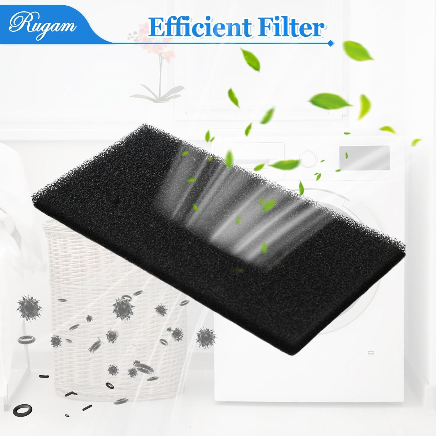 481010716911 4 Holes Dryer Filter Sponge Filter Compatible with Bauknecht Privileg Whirlpool HX 8015250474909 HSCX-90423 HSCX-90424, for btree-filter3P-20231228001 481010354757 481010345281 (5 Pack)