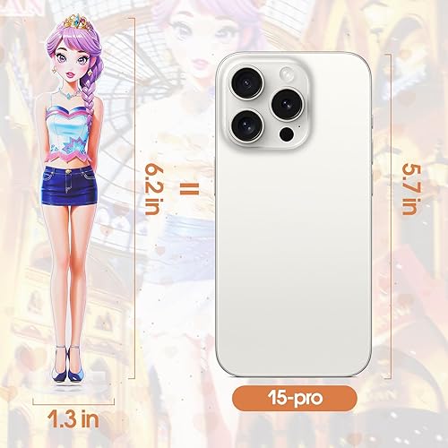 Miniatura 37 de Muñecas de vestir magnéticas, muñecas de papel de princesa magnéticas, muñecas de vestir magnéticas para niñas de 4 a 10 años de edad, juego de Lea