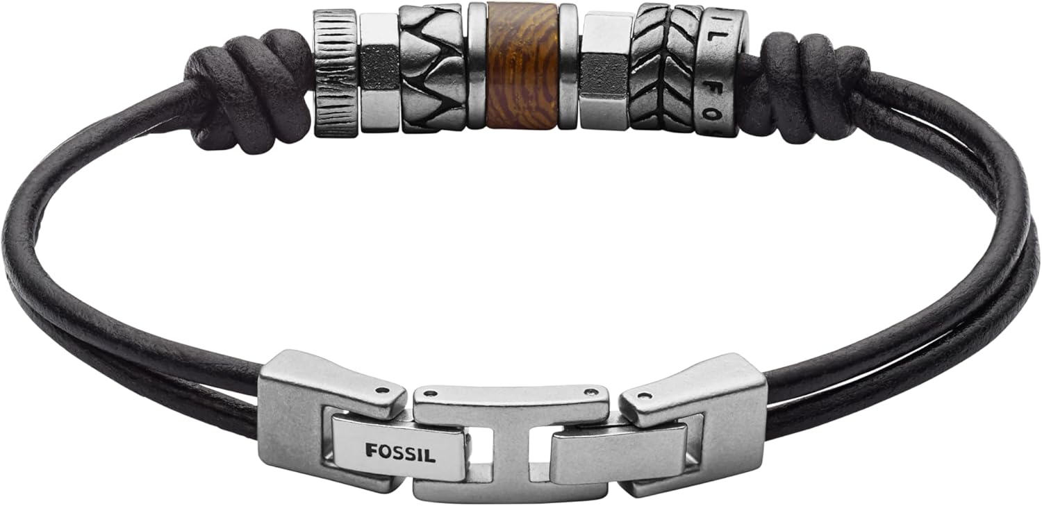 Fossil Men’s Stainless Steel and Genuine Leather...