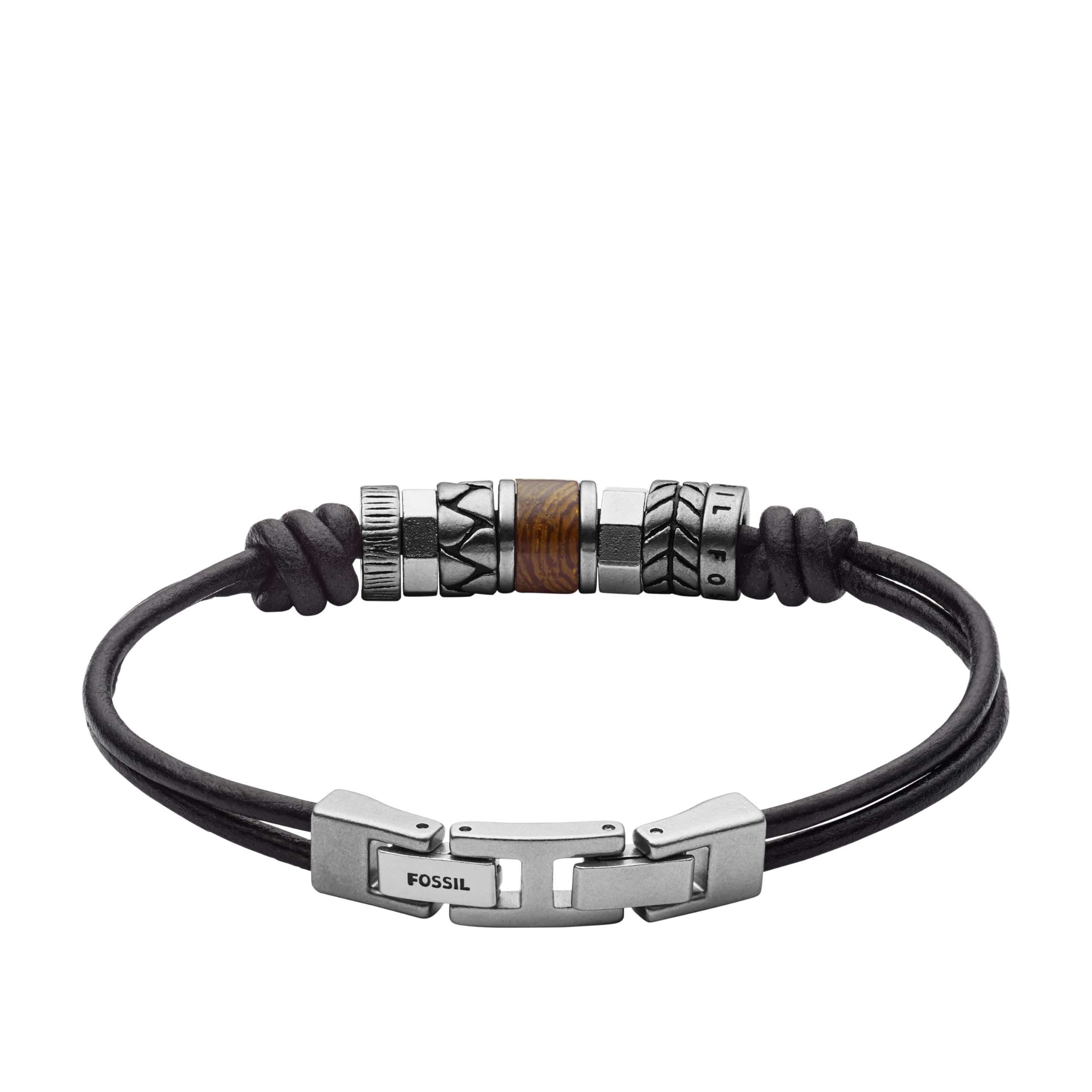 Fossil Men's Stainless Steel and Genuine Leather and/or Beaded Bracelet for Men