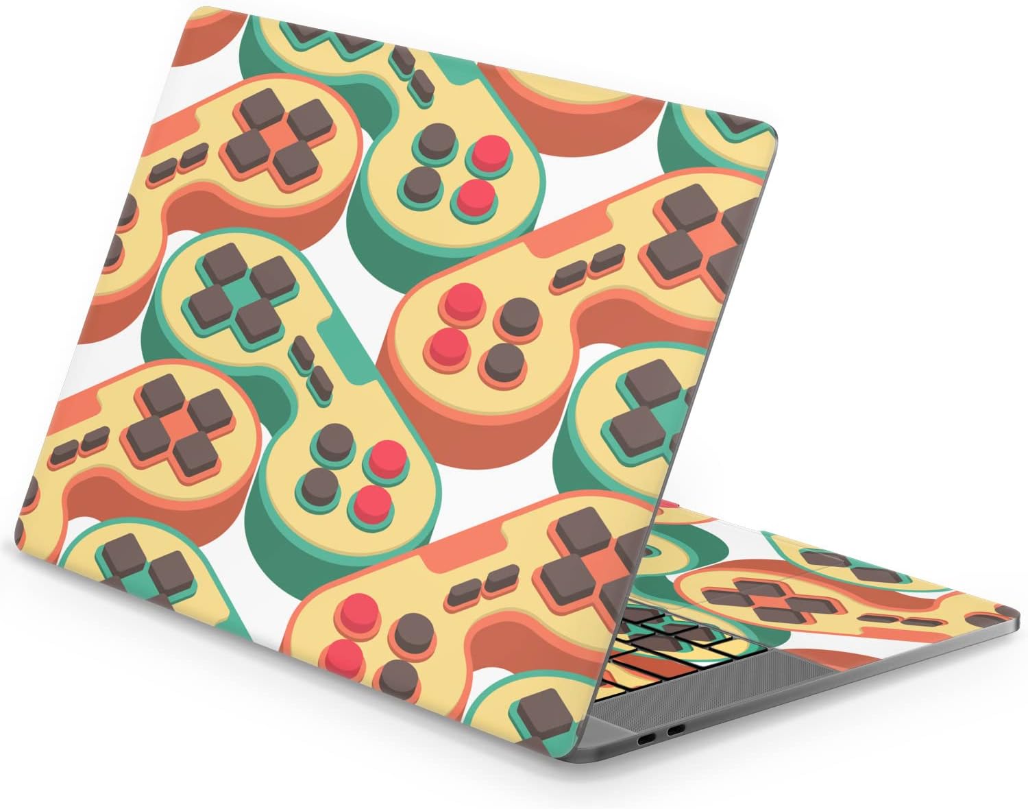 Mertak Vinyl Skin Compatible with MacBook Air 13 M2 M1 2023 2022 Pro 16 inch 15 14 2021 2020 2019 Trackpad Top Touch Bar Cool Laptop Retro Geek Gamepad Clear Sticker Cover Decal Gaming Controller